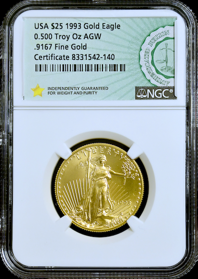 1993 $25 American Gold Eagle NGC